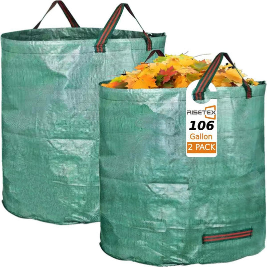 Leaf Collector & Leaf Bag 2-Pack | 106 Gallon Reusable Standable Yard Waste Bags | Portable Durable