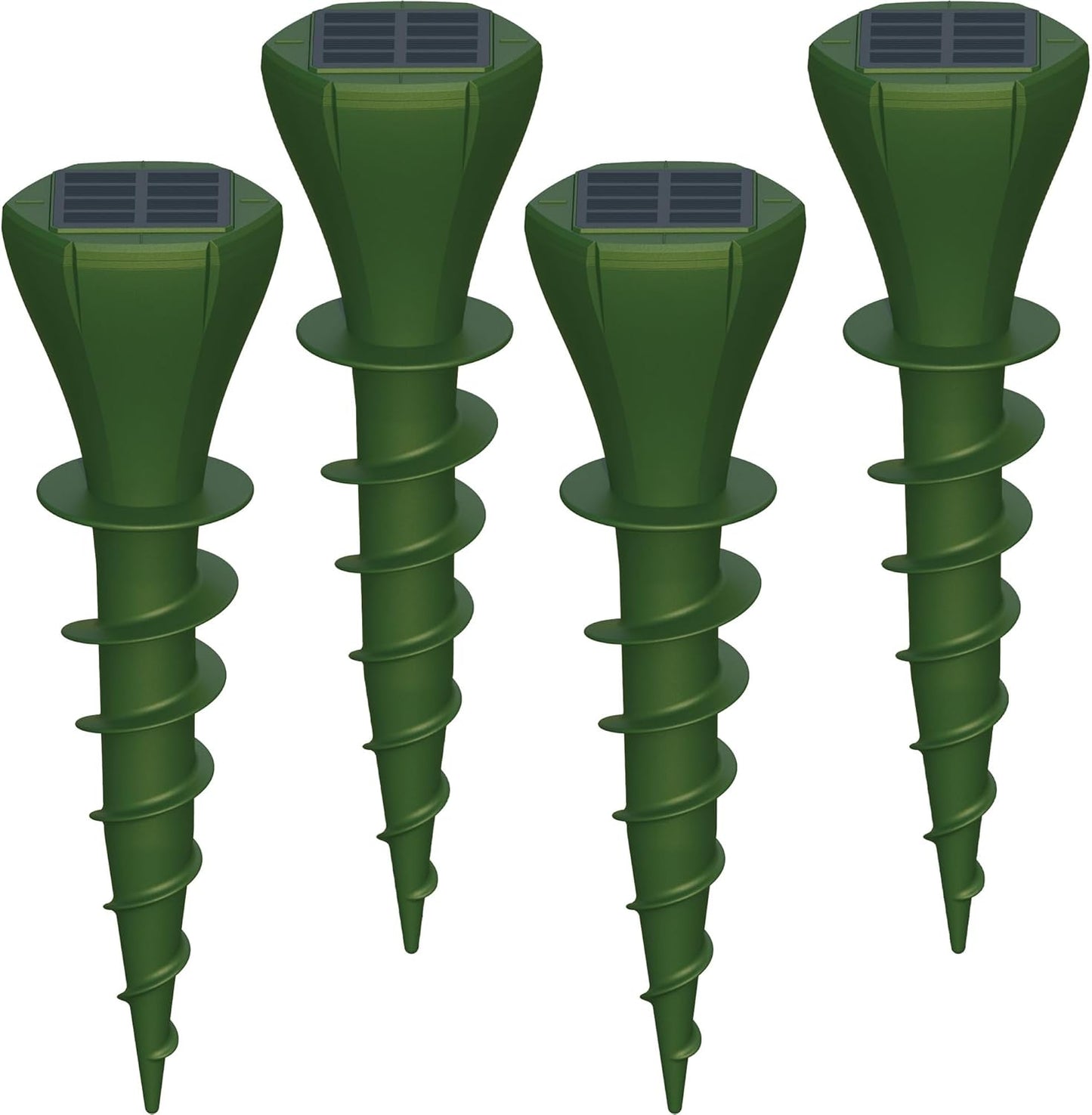 4 Packs Solar Mole Repellers, Gopher Deterrent Device with Vibrating Motor & Spiral Drill Ground Stake, IP65 Waterproof Lawn Garden Yard Pest Repellents Driving Away Vole Groundhog Snakes