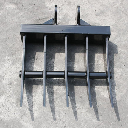 1 TON Mini Excavator Accessory Compatible Attaxhment Metal Wide Backhoe Rake,Hole Diameter: 25MM/0.98in
