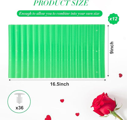 Queekay 12 Pcs Rose Cones for Winter Protection, 16.5 x 9 Inch Winter Rose Collars Bush Cover for Keep Warm, Protecting Plants from Wind Blows Freeze Animals Eating Indoor Outdoor Gardens (Green)