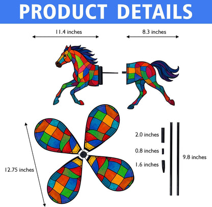 Horse Petite Spinner Outdoor, Horse Wind Spinner for Yard and Garden