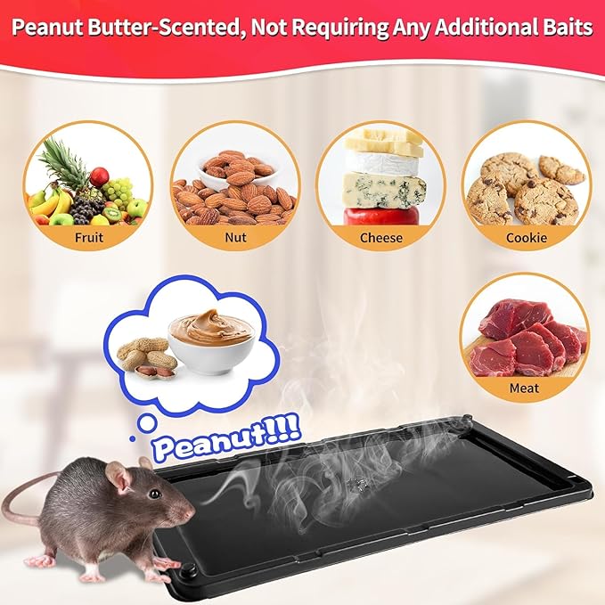 LULUCATCH Sticky Mouse Trap, 96 Pack Large Glue Traps, Pre-Baited Heavy Duty Non-Toxic Bulk Glue Boards Mouse Traps Indoor for Mice, Snakes, Rat, Insects, Cockroaches & Spiders, Pet Safe Easy to Use