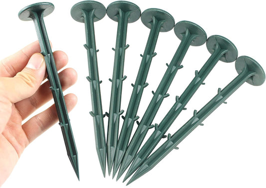 6-Inch Plastic Stakes Sturdy Plastic Stakes Anchors Rustproof for Holding Down Landscape Fabric Lawn Edging,Weed Barrier, Tents,Game Nets and Rain Tarps (200)