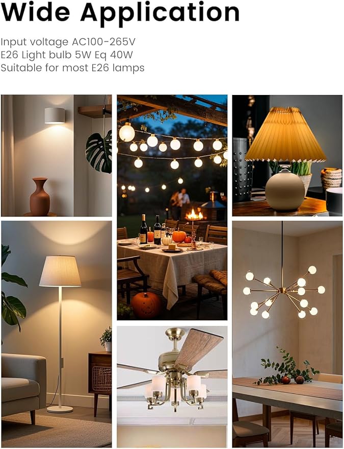 BSOD Full Spectrum Light Bulb, Grow Light Bulbs G45 Small Lightbulbs E26 LED 5W Eq 40W Globe 360-Degree PPFD Sunlight 4000K for Home, Plant, Freezer, Lamp (2 Natural White Bulbs)