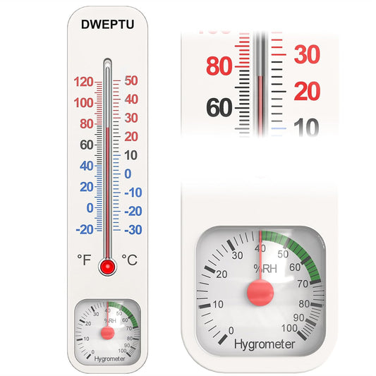 Outdoor/Indoor Thermometer Hygrometer Humidity Monitor Temperature Humidity Gauge Meter with Celsius/Fahrenheit (℃/℉) for Patio Field Cellar Garden Humidors Greenhouse Closet by DWEPTU