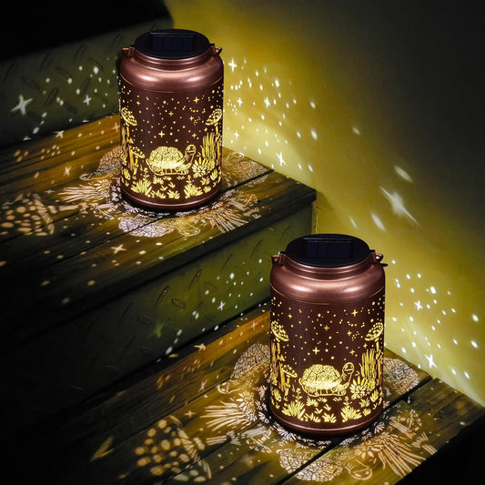 2 Pack Turtle Solar Lights Outdoor Waterproof Hanging Solar Lantern Outdoor Gifts for Women Mom, Outdoor Lights for Patio Yard, Lawn, Tabletop, Pathway, Landscape, Garden Decor, BY-DL-2PC-4