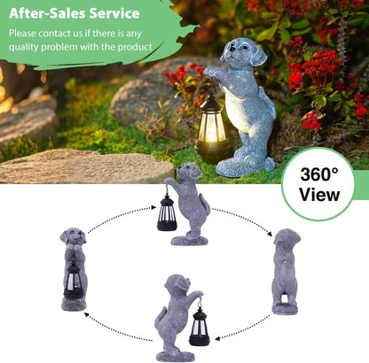 Goodeco Dog Statue with Solar Lantern - Perfect Dog Garden Statues Outdoor Decor & Ornament for Mom, Housewarming Gifts and as Yard Decorations
