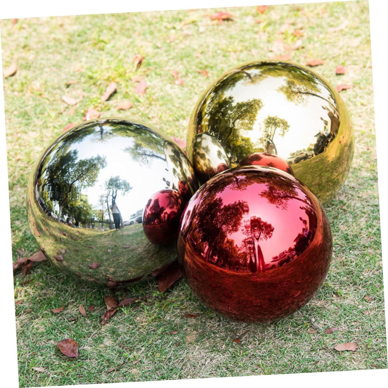 Colored Reflective Gazing Ball Polished Garden Decor Decorative Mirror Globe for Outdoor Spaces Vibrant Reflective Sphere for Lawn and Decoration