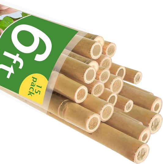 Bamboo Garden Stakes 2FT/3FT/4FT/4.8FT/6FT/7FT/8FT, Plant Stakes for Outdoor Plants, Plant Support Stakes Tomato, Vegetables Beans Trees Climbing Plants (6FT, Pack of 20)