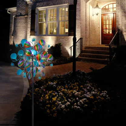Solar Wind Spinners Outdoor,Hot Air Balloon Wind Spinner with LED Glass Ball,Muti-color Wind Spinners for Yard and Garden,Pinwheels Kinetic Wind Spinner,Wind Sculptures & Spinners for Pathway