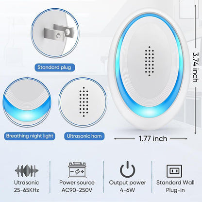 2025 Upgraded Mouse Repellent Indoor, 6 Pack Ultrasonic Pest Repeller, Roach Repellent Plug, Roach Repellent Plug for Roach, Spider, Mouse, Mosquito, Mice, Ant, Bugs Electronic Plug-in Pest Control