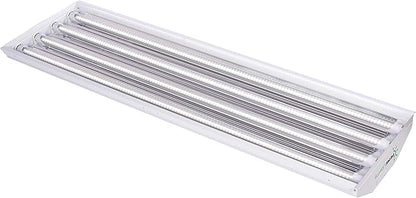 PrimeLights 4 Lamp Bulb High Bay T8 LED HighBay Utility Shop Garage Warehouse Light Fixture 11,000 LUMENS! Commercial Grade 15" X 48" White W/Mirrored Reflector W/LED Tubes 11,000 Lumens Bright