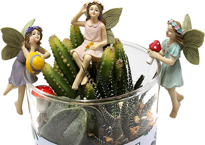 Garden Miniatures Fairies Mini Garden Figurine Set Fairies Statues Without a Stick for Outdoor Garden Yard Lawn Home Decor Lovely Resin Fairy Angel Accessories (5 Pieces)