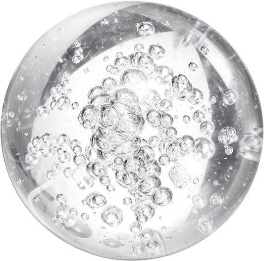 uxcell 80mm/3.1" Crystal Sphere Ball Bubble Glass Solid Decorative Sphere Crystal Ball Prop Ornament for Feng Shui Divination Fortune Telling Tabletop Fountain Decoration, Clear