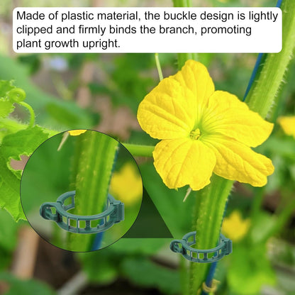 MECCANIXITY 150 Pcs Garden Plant Clips Fixing Clips Green 30mm Adjusting Plant Lever Loop Clips for Supporting Flower Vine Vegetables Climbing Plant Plant Stems