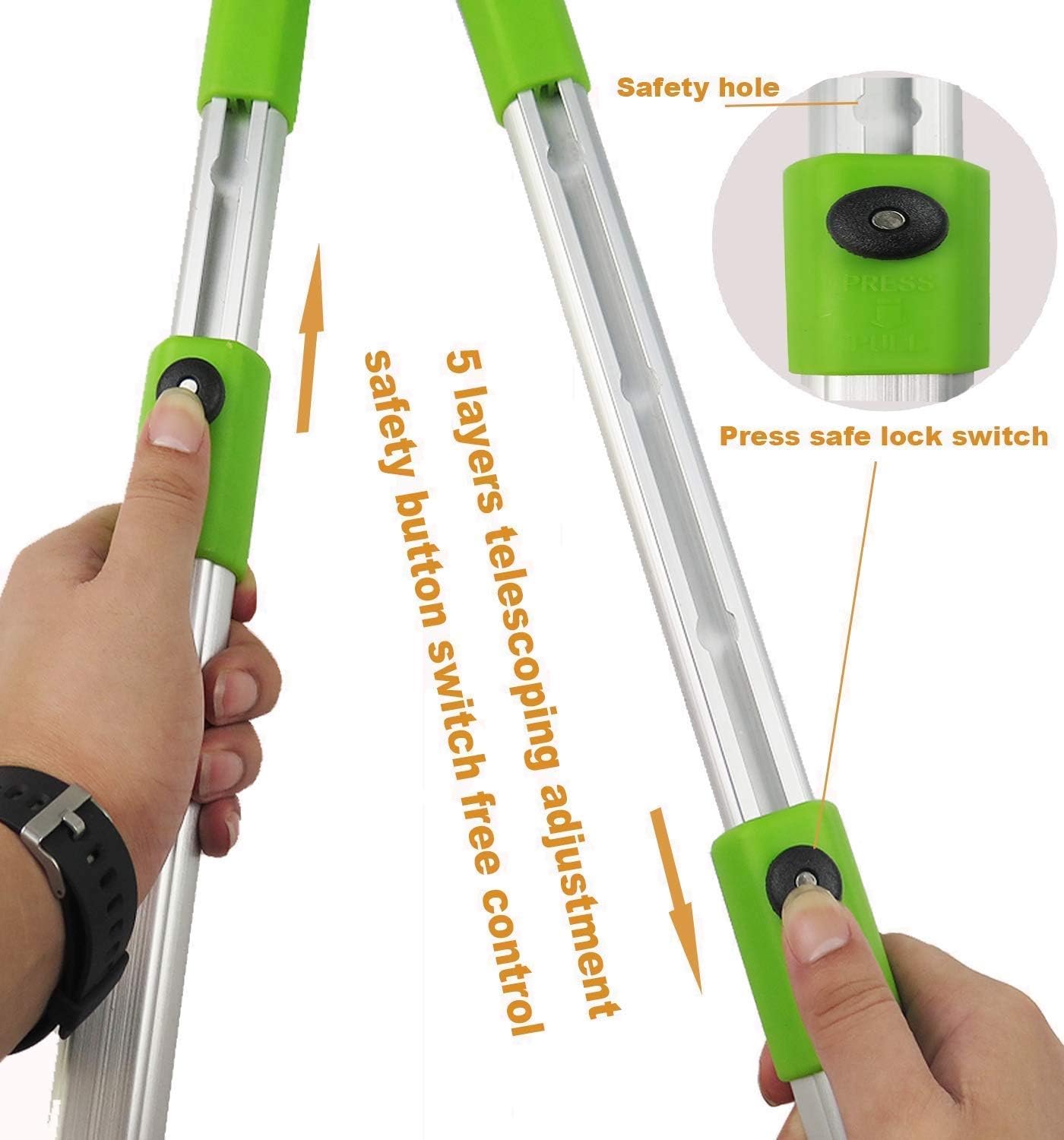 Heavy Duty Anvil & Bypass Lopper with Telescopic Handle (26-41 Inch) - 5-Layer Adjustable Garden Pruner, 2-Inch Branch Cutter for Tree Trimming