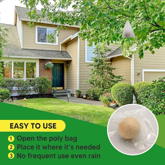 Squirrel Repellent, Chipmunk Repellent Outdoor, Squirrel Deterrent Balls, Safe for Garden, Attic, Bird Feeders, Garage, Lasting 60 Days-12 Packs