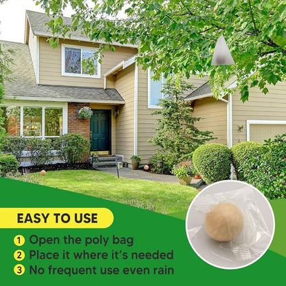 Squirrel Repellent, Chipmunk Repellent Outdoor, Squirrel Deterrent Balls, Safe for Garden, Attic, Bird Feeders, Garage, Lasting 60 Days-12 Packs