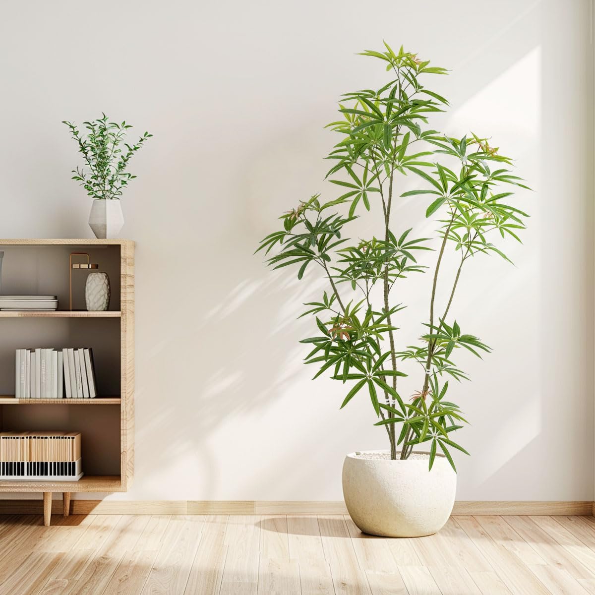 Aalonfale 6ft Artificial Umbrella Tree - Realistic Faux Umbrella Tree Indoor/Outdoor, UV Resistant Fake Plant for Home, Office, Patio Decor