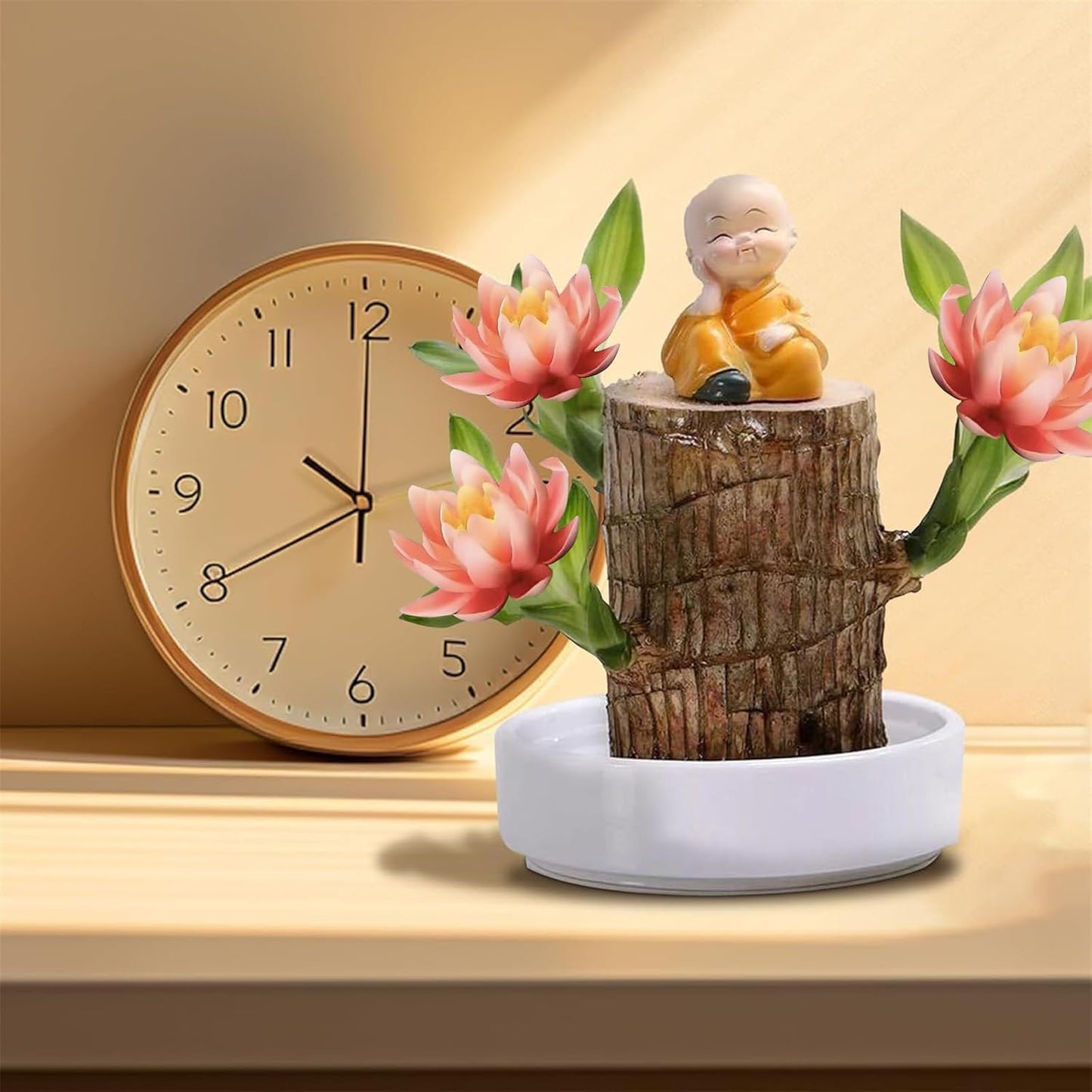 Brazilian Lucky Wood Kit with Monk, Grow Your Own Luck,Easy to Maintain Mini Brazil Woods for Indoor/Outdoor, Bedroom, Kitchen, Office Desk, Garden and Other Decorations (3E)