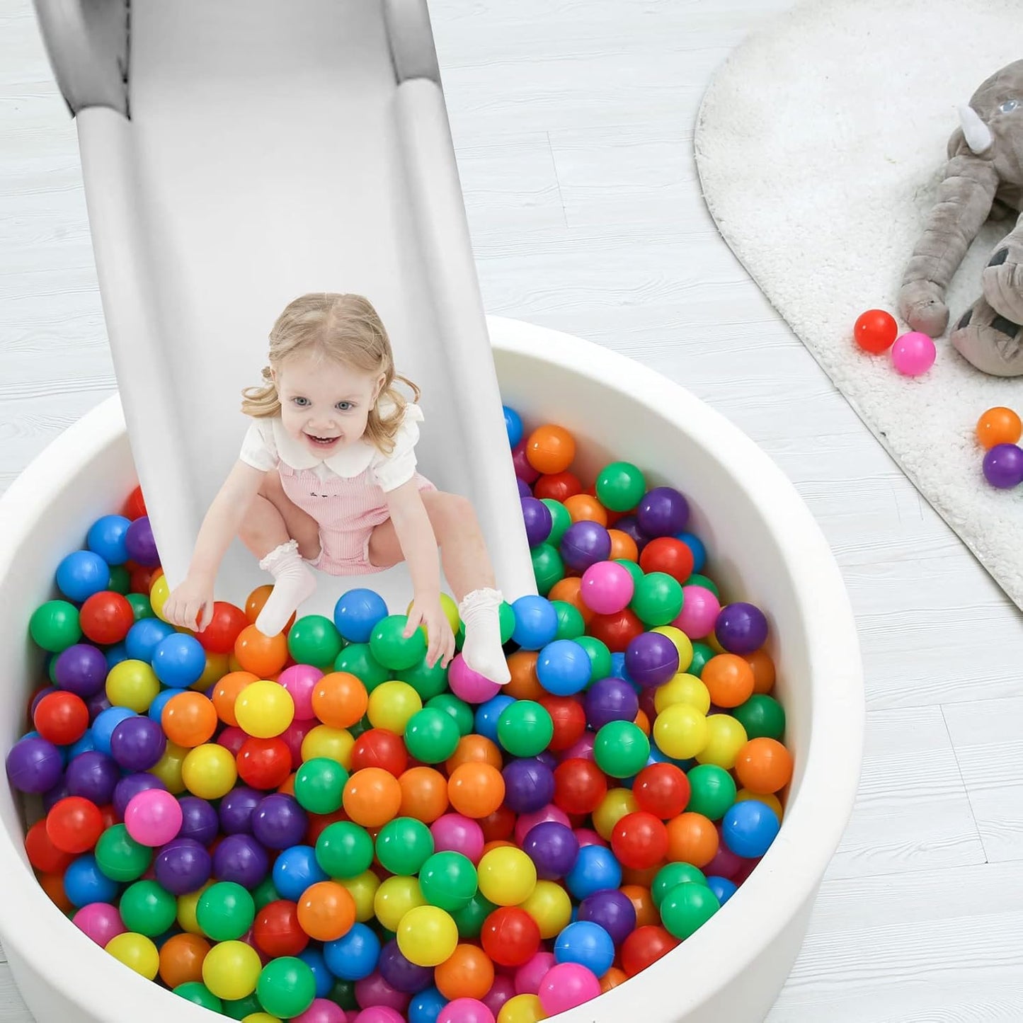 TRENDPLAY Plastic Balls for Ball Pits 2.2 Inch, Pack of 50 100 200 500 Hollow Balls, Perfect for Toddler Baby Pools,Party,Festival Decoration