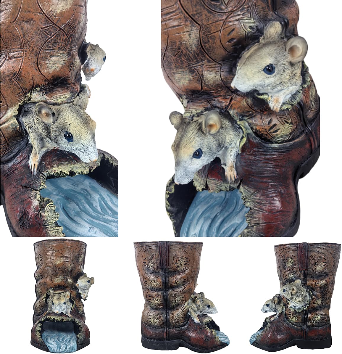 Mouse Statues Gutter Downspout Extension Statues Garden Decoration,Resin Statue Outdoor Decor,Animal Downspout Diverter,Decorative Gutter Extension,3"×4" Downspout Extender Diverter Splash Block
