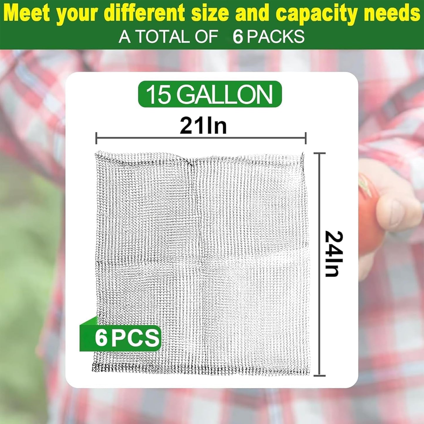 6 Pcs Plant Root Guard G-opher Basket 15 Gallon, Stainless Steel Metal Fruit Protection Bags, Underground G-opher V-ole Wire Mesh Baskets Cages for Planting, Protecting The Roots of Large Plants