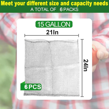 6 Pcs Plant Root Guard G-opher Basket 15 Gallon, Stainless Steel Metal Fruit Protection Bags, Underground G-opher V-ole Wire Mesh Baskets Cages for Planting, Protecting The Roots of Large Plants