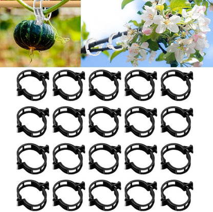 Plant Support Clips Reusable Garden Clips, Secured Plastic Plant Clips, Tomato Support Clips for String Trellis for Climbing Plants Outdoor Indoor Plant Flowers Stem Vine Fixing Clips (100, Black)