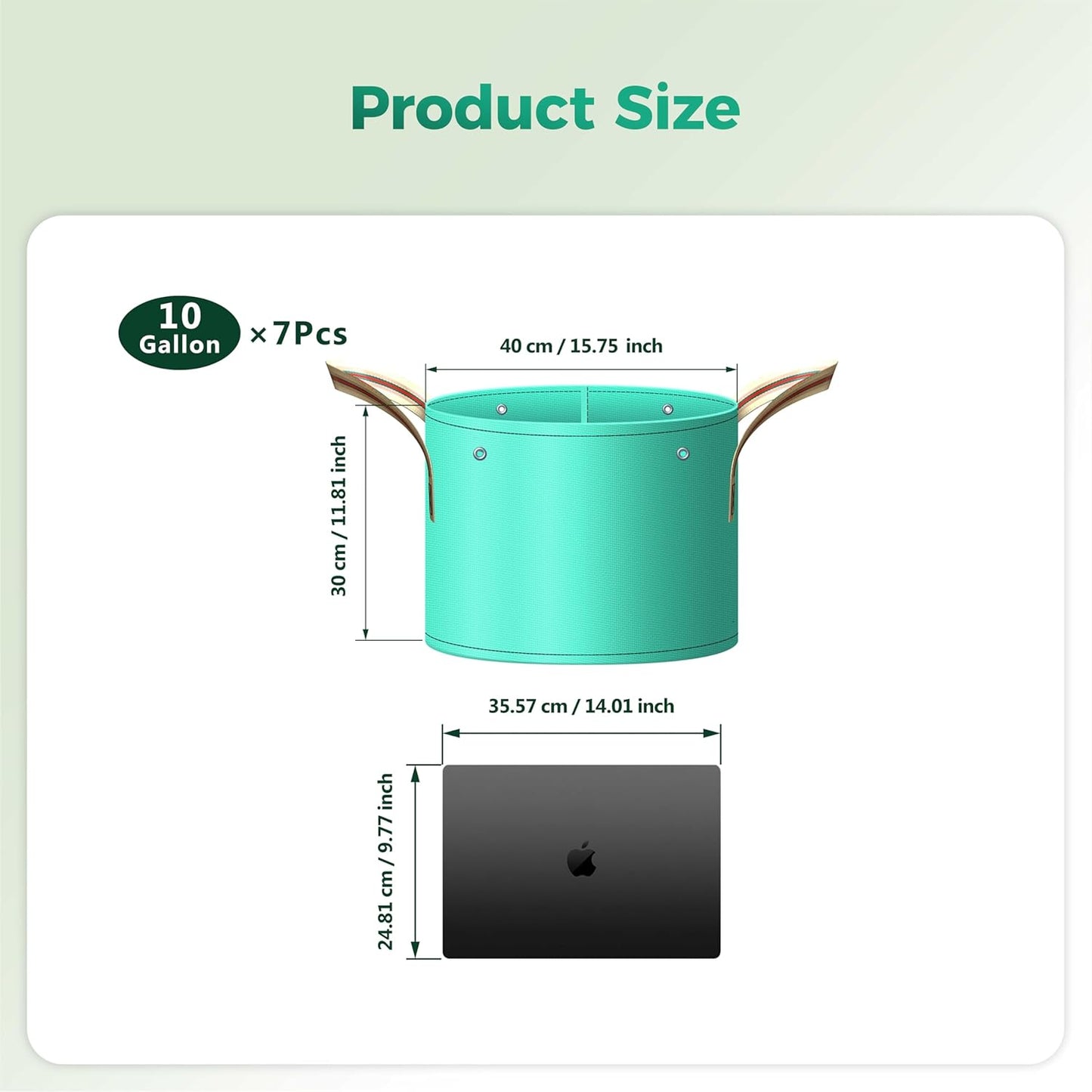 7 Pcs 10 Gallon Potato Grow Bag, PE Garden pots Plant Grow Bag with Branch-Binding Holes and Drain holefor for Vegetables, Strawberries, Flowers
