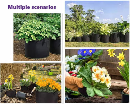 5-Pack 5 Gallon Grow Bags 300G Thickened Nonwoven Fabric Pots Plant Grow Bags with Handles,for Low Stress Plant Training Fruits, Vegetables, and Flowers