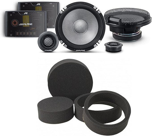 Alpine R2-S652 High-Resolution 2-Way Speaker Set/Pro Series with RKFR65 3-Piece Foam Fast Ring
