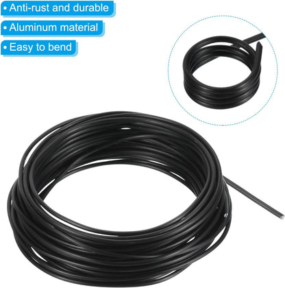 PATIKIL 2.0mm Bonsai Training Wire, 2 Rolls Floral Wire Stems Anodized Aluminum Tree Wire 65.6 Feet Total for Gardening Branch Fixing, Black