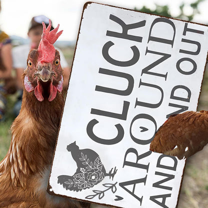 Funny Chicken Gifts Chicken Tin Sign for Home Farm Chicken Coop Farmhouse Kitchen Garden Decor 8 X 12 Inch (3021)