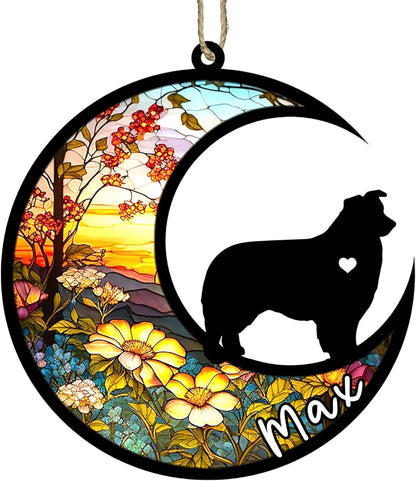 Personalized Dog Memorial, Custom Name Aussie Dog Christmas Ornament with Name, Custom Breeds, Pet Loss Light Catcher, Gifts for Lovers Loss of Pet Sympathy on Mothers Day Christmas