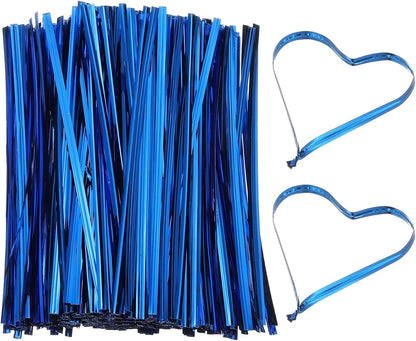 PATIKIL Bag Twist Ties 6 Inch, 800 Pcs Metallic Bread Ties for Treat Plastic Bags Gift Wrapping Candy Coffee Bag Plant Party Cake Favor, Blue
