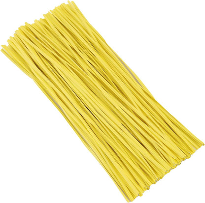 Tangyinrd 300 Pcs 6 inch Yellow Plastic Twist Ties, Cable Ties, for Bags, Gardening Tools