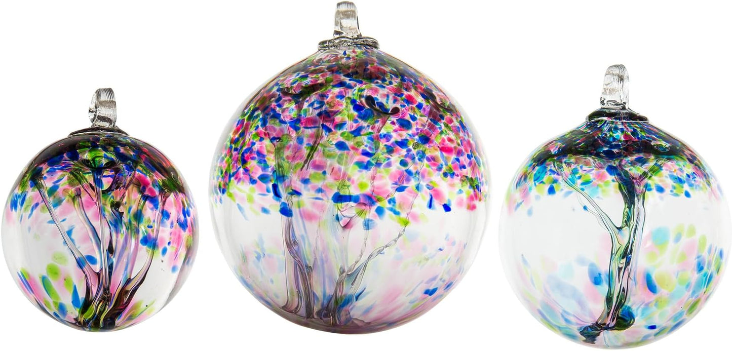 Dale Tiffany Hand Blown Glass, 8" Diameter Hope, Tree of Life Collection, Witch Globe Hanging Garden Indoor/Outdoor Decorative Ornament Gazing Ball