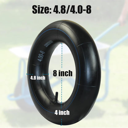 Libereco 2 Pack 4.8/4.0-8 TR13 Straight Valve Inner Tube ¨C Compatible with Lawn Mowers, Carts, Trailers, Wheelbarrows ¨C Heavy Duty Rubber Tube