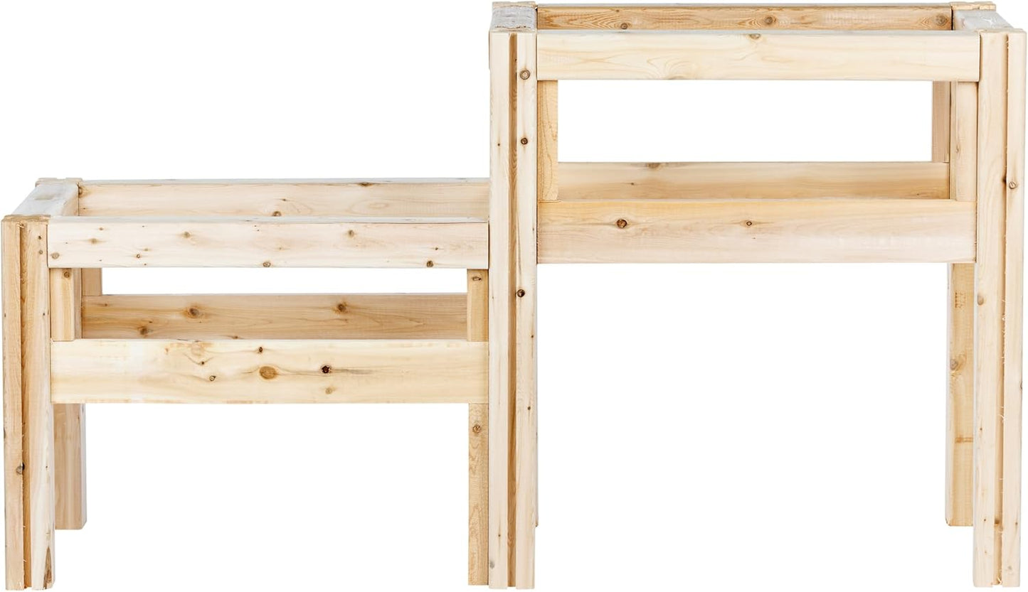 Greenes Fence Two-Tiers Four Bucket Elevated Cedar Wood Garden Frame, 54 in. x 16 in. x 30 in. - Made in USA with North American Cedar