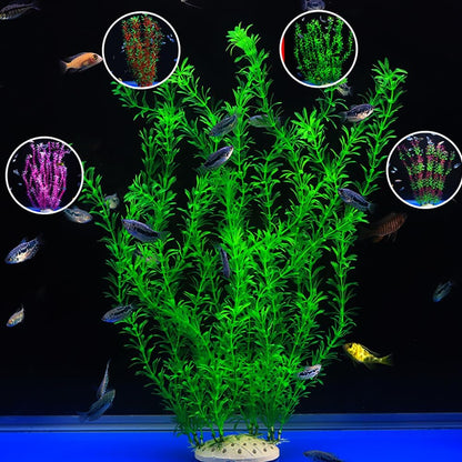 DSkoiph 2 pcs Aquarium Decor Plastic Plants Extra Large 21 Inches Artificial Fish Tank Plants Tall Fish Tank Decorations Artificial Green Water Plants (Green)