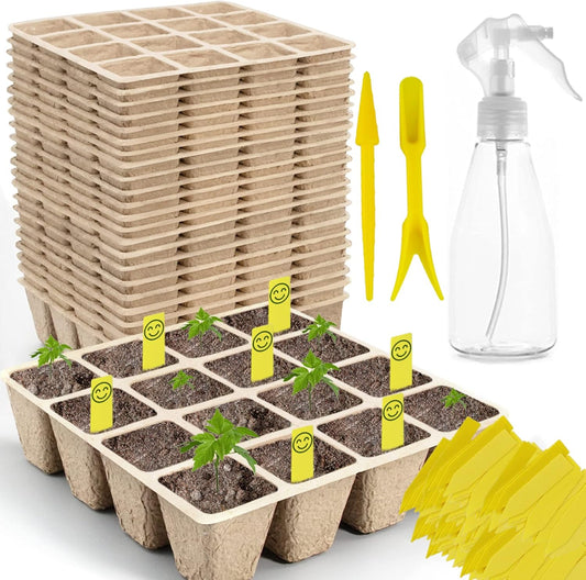 320Cells Seedling Start Trays,20 Pack Peat Pots Seedling Pots Biodegradable,Seedling Starter