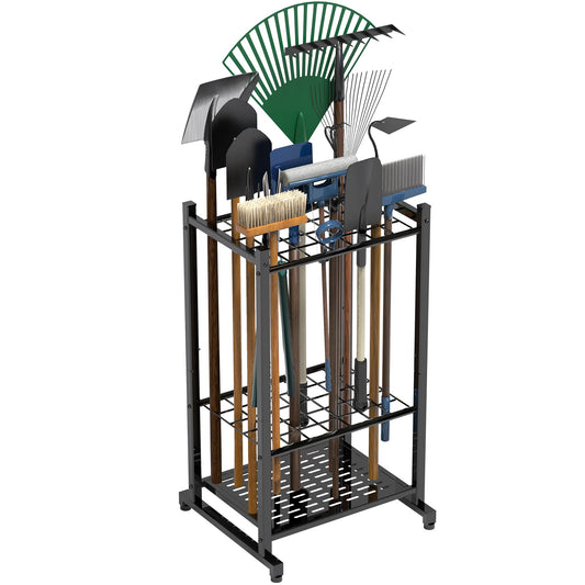 Garden Tool Organizer, Garage Tool Organizer & Garage Organization, Heavy Duty Steel Tool Storage
