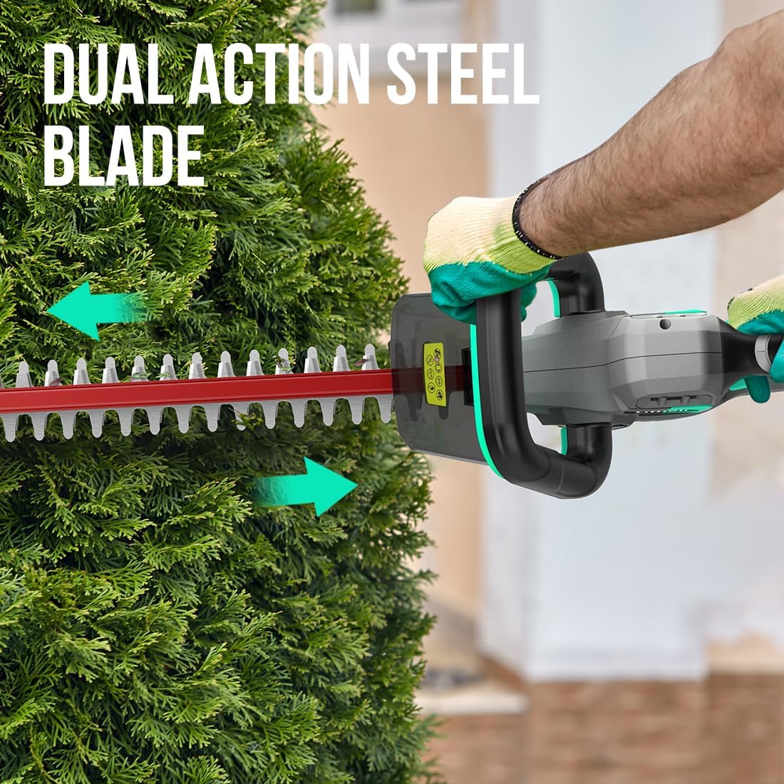 Litheli 20V Cordless Hedge Trimmer 20 Inch, Power Hedge Trimmer for Bush & Shrub Cutting, Trimming, Pruning, with 2.0Ah Battery and Charger Included