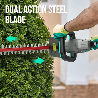 Litheli 20V Cordless Hedge Trimmer 20 Inch, Power Hedge Trimmer for Bush & Shrub Cutting, Trimming, Pruning, with 2.0Ah Battery and Charger Included