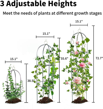 2 Pack Garden Obelisk Trellis for Climbing Plants Outdoor Tall Round Trellis for Potted Plants Indoor Climbing Vine Rose Clematis Vegetable Cucumber Supports, Lightweight