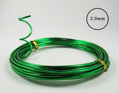 Aluminum Floral/Plant/Bonsai Tree Wire 5-Size Starter Set with Canvas Bag - 1.0mm, 1.5mm, 2.0mm, 2.5mm, 3.0mm (147 feet Total) - Choose Your Color (5 Sizes, Green)