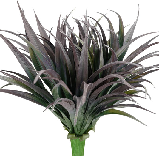 6Pcs Artificial Grass Fake Plants 17.3in Outdoor Plants UV Resistant Faux Greenery Stems Fake Grass
