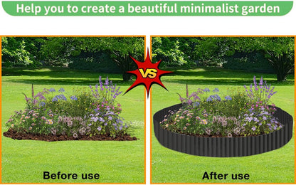 Corrugated Metal Garden Edging 6inch x 20ft, Landscape Edging Border, Flower Bed Edging Borders, Galvanized Edging Long Strips Yard Border for Lawn Edging Borders, Plants, Walkways (Black)