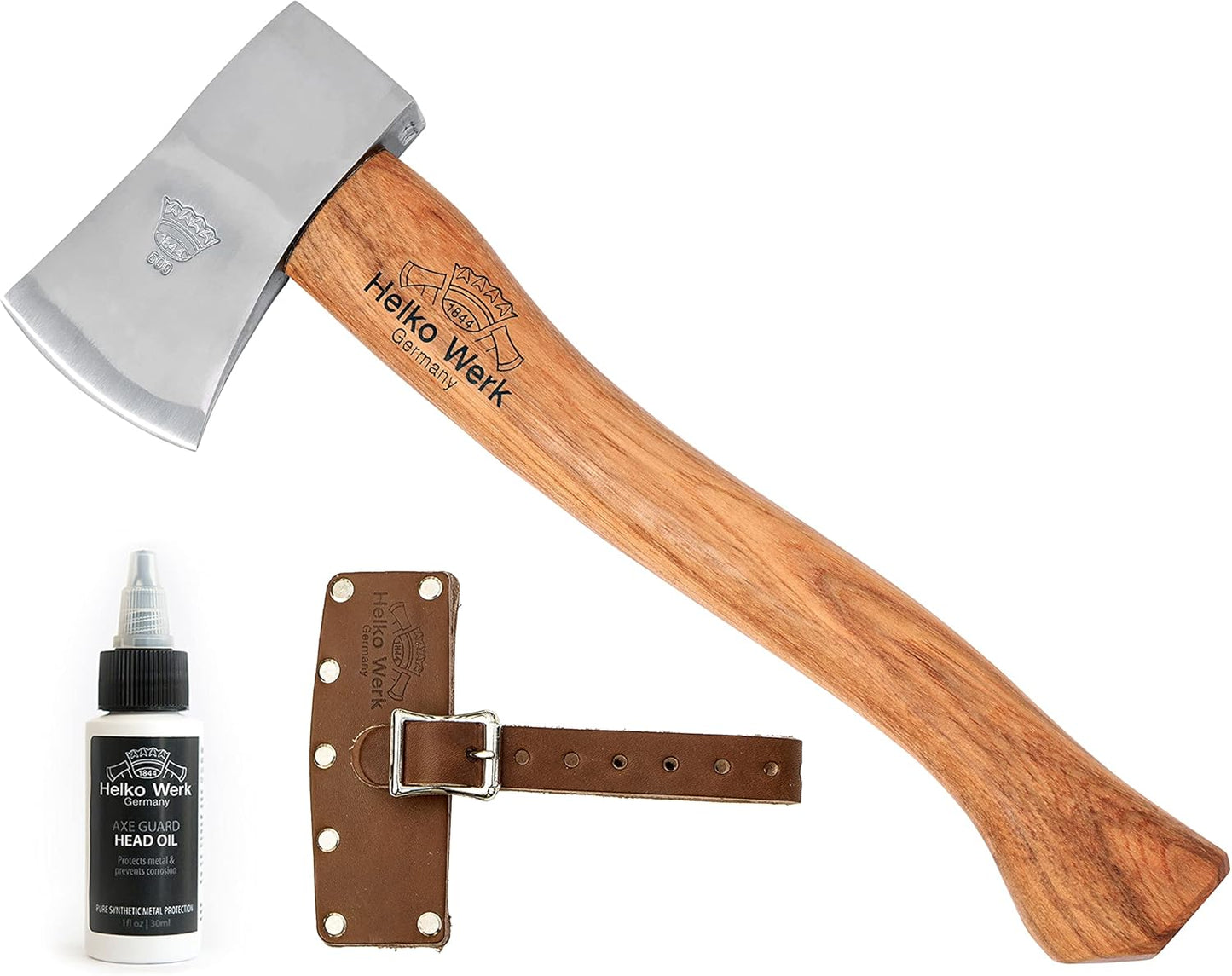 1844 Helko Werk Germany Classic Pathfinder Hatchet - Made in Germany Camping, Bushcraft, Survival, Backpacking, Small Lightweight Hatchet - Head 1.25 lbs, Handle 15 in. (Pathfinder) #11438